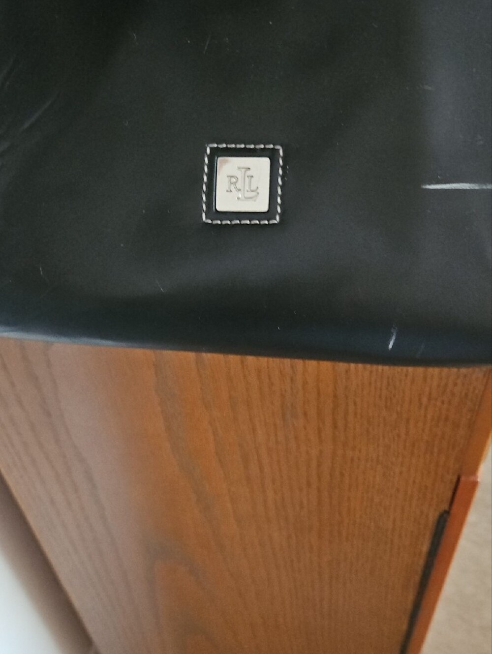 Lauren Ralph Lauren Blue & Gray Travel Bag with Blue Leather Trim - Picture 8 of 13
